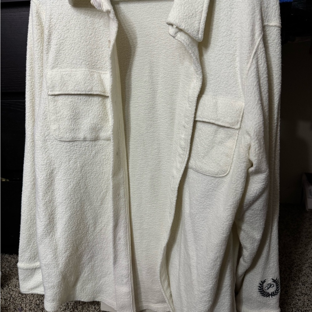 PINK Victoria's Secret Cream Teddy Jacket with Lapel Collar